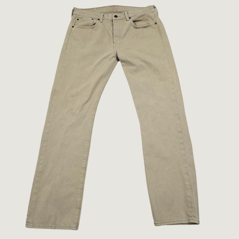Levi's 501 Original Fit Jeans Mens 31x30 Tan Khaki Cotton Denim Workwear Classic